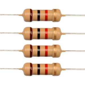 1K Ohm Resistors 1000 Ohms 1/4W 5% Carbon Film Through Hole Fixed Resistors 100pcs